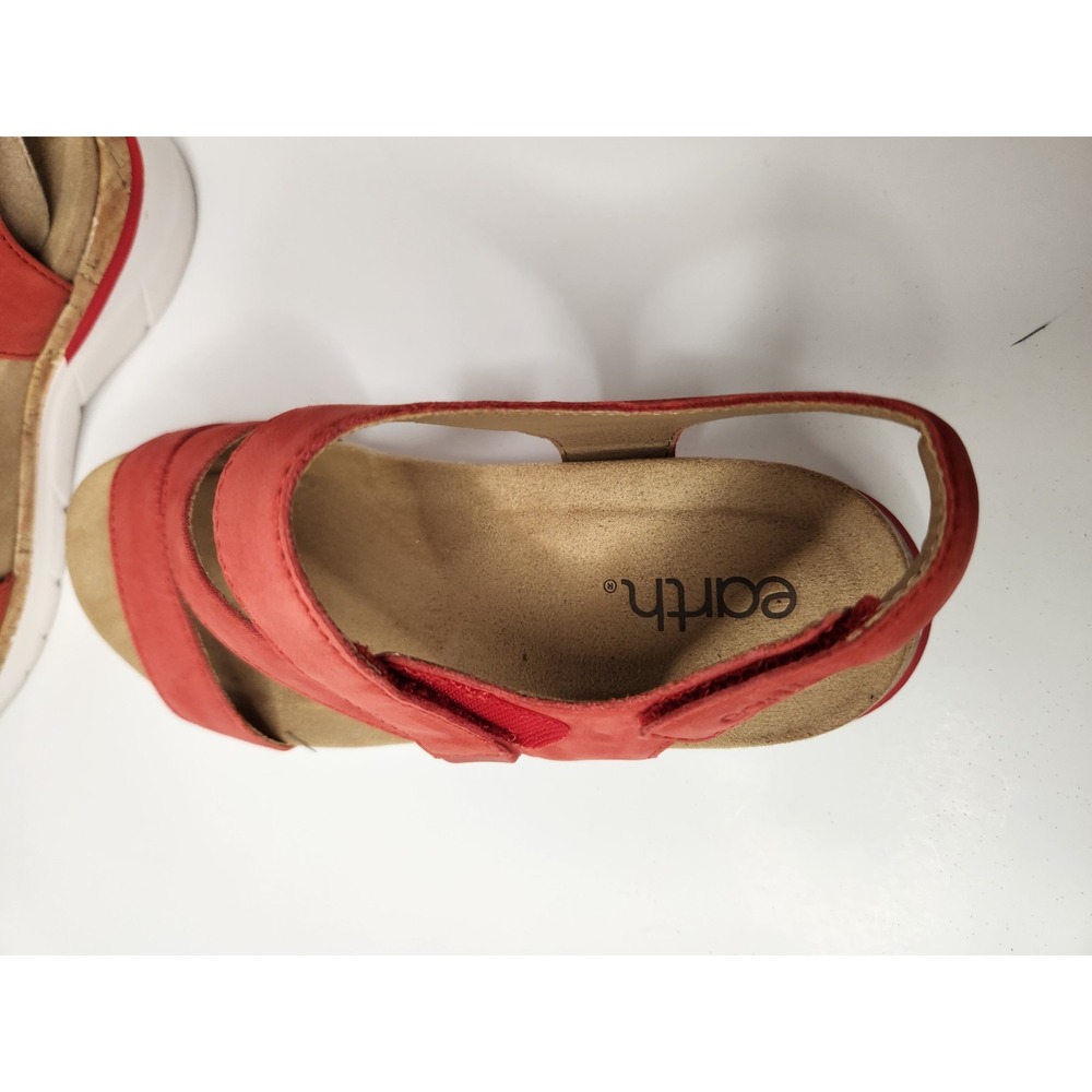 EARTH Womens US 8W Roni Casual Strappy Flat Sandal Comfort Cushioned Red New - Picture 9 of 11